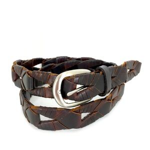 Women’s Woven Leather Belt Dark Brown Size Size 36 Unisex Boho Western